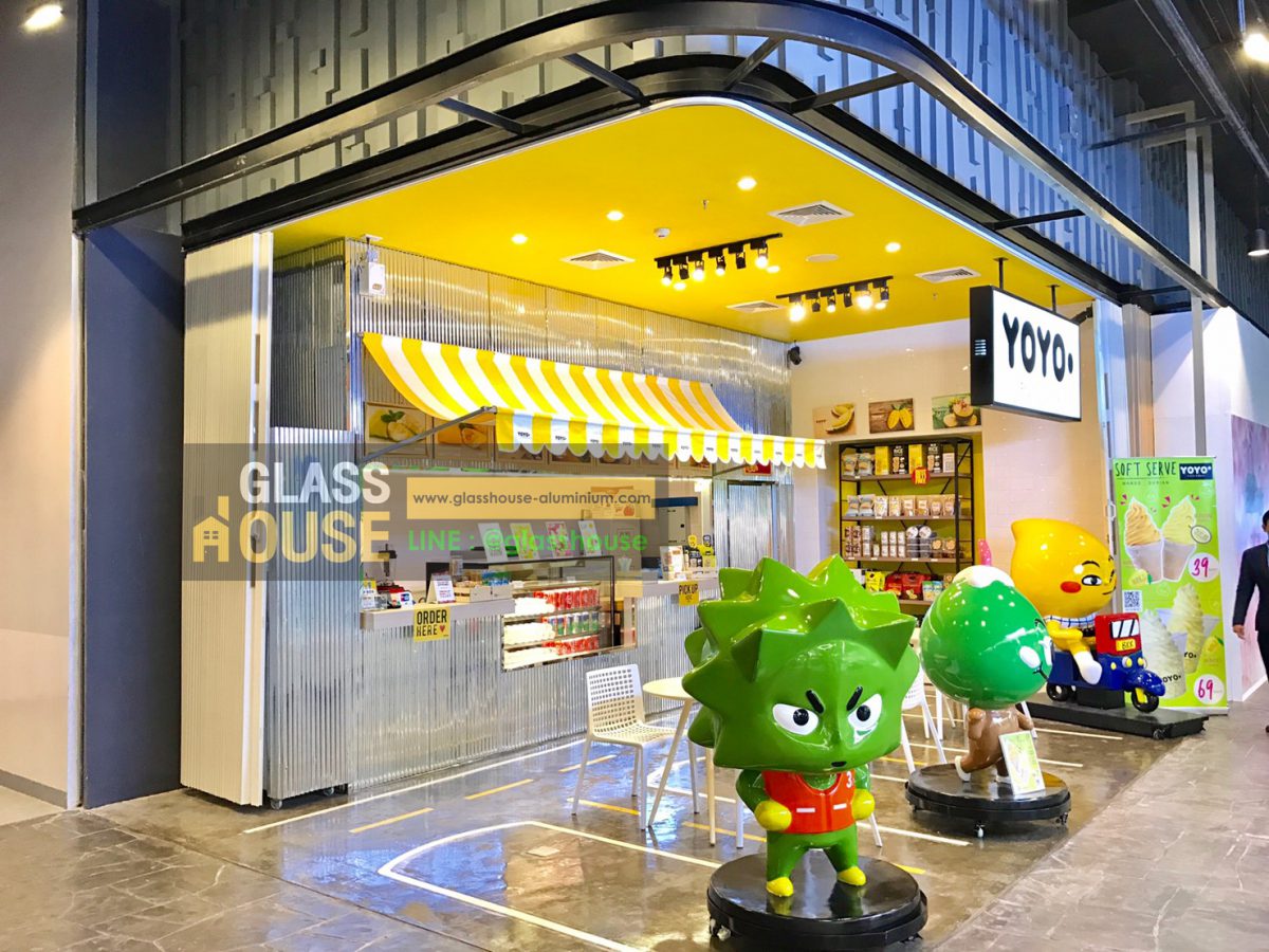 ฉากกั้นแอร์รุ่นเจาะช่อง Glass House ฉากกั้นแอร์ กั้นแอร์ ฉากกั้นแอร์