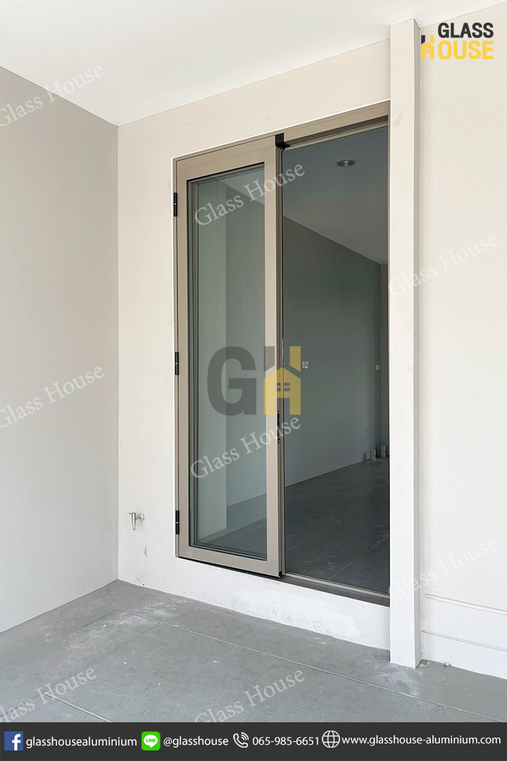 ประตู PC Door, pc door, บานเลื่อน, บานเลื่อนสวิง, ประตูบานพับ, ประตูบานเปิด, กั้นห้อง, กั้นแอร์, กั้นห้องกระจก, กั้นห้องอลูมิเนียม, ประตูบานเลื่อนซ้อน, ประตู 2 in 1, บาน 2 in 1